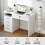 Homcom HOMCOM Computer Desk Writing Desk with Five Drawers for Home Office White 4