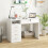 Homcom HOMCOM Computer Desk Writing Desk with Five Drawers for Home Office White 1