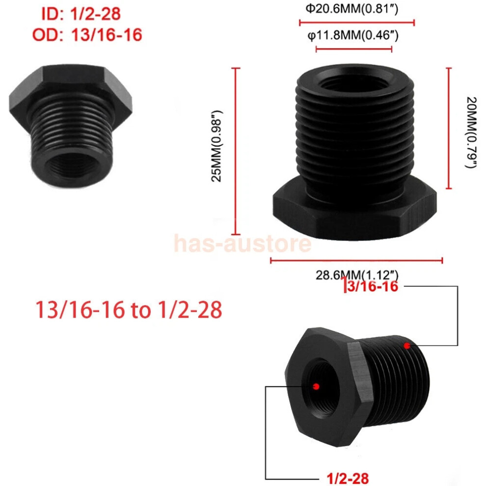 (1/2-28 To 13/16-16) 1/2-28 To 3/4-16,13/16-16, 3/4Npt Automotive Threaded Oil Filter Adapter 6963793645145
