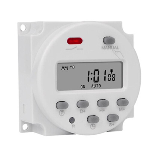 (As show, One size) 1 Second Interval 12V Digital LCD Timer Switch 7 Weekly Programmable Time Relay Programmer CN101S-C12 1