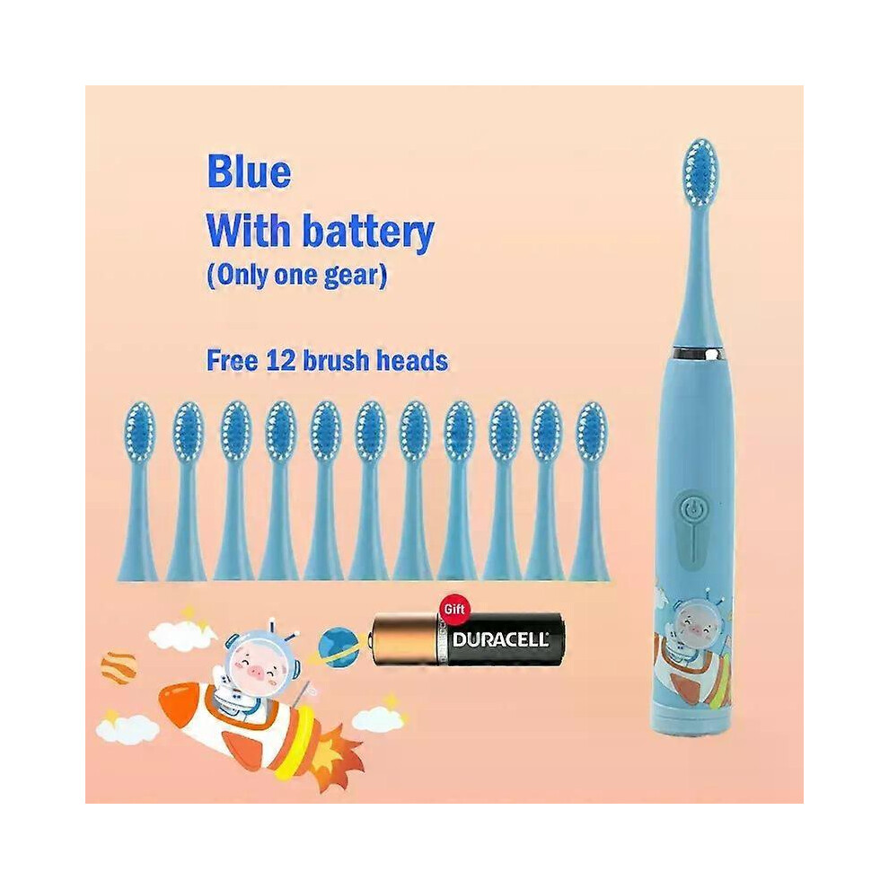 (White 6 head, One size) Children&#39;s Electric Toothbrush Cartoon Kids With Replacement Head Ultrasonic  IPX7 Waterproof Rechargeable Sonic Toothbru-image-OPC-PHJ2VVB-NEW