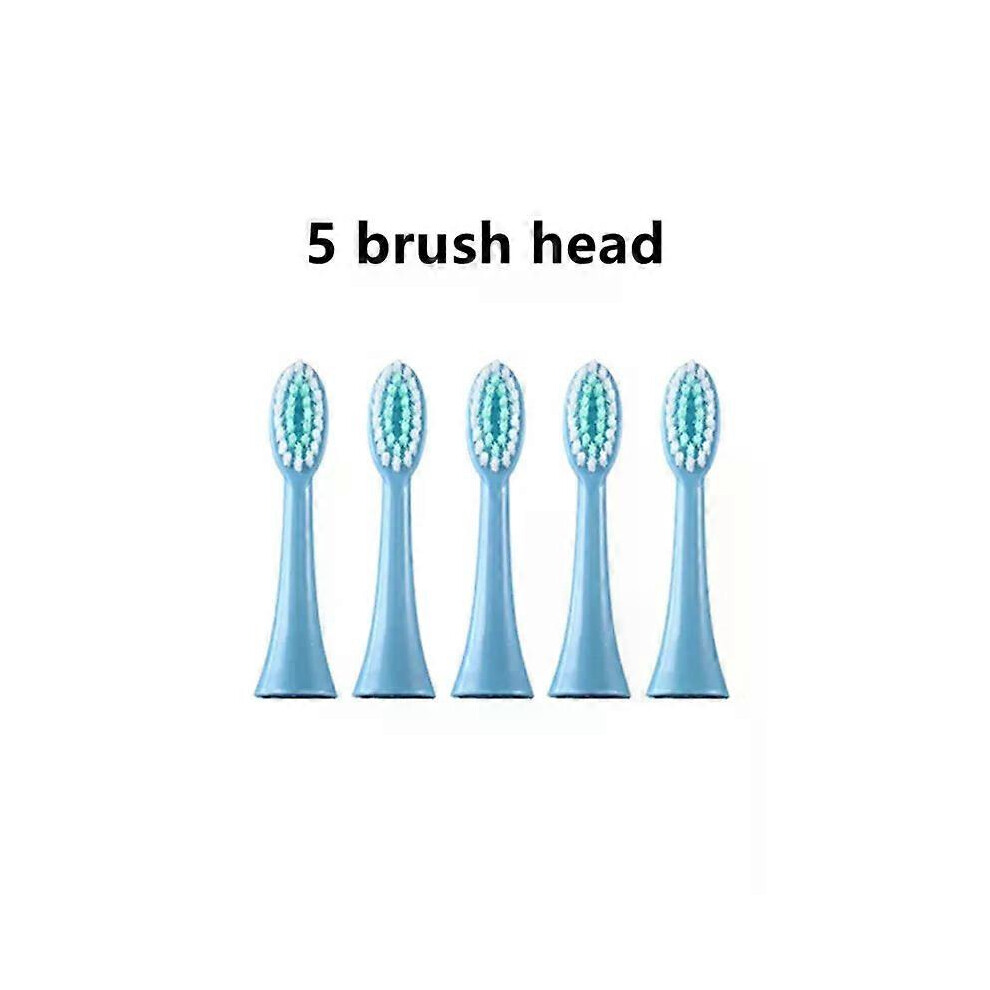 Kikidex Light (5 Head Only, One Size) Sonic Electric Toothbrush For Kids Colorful Cartoon Ipx7 Waterproof With Replacement Heads Cleaning Automatic Rechargeable Bru