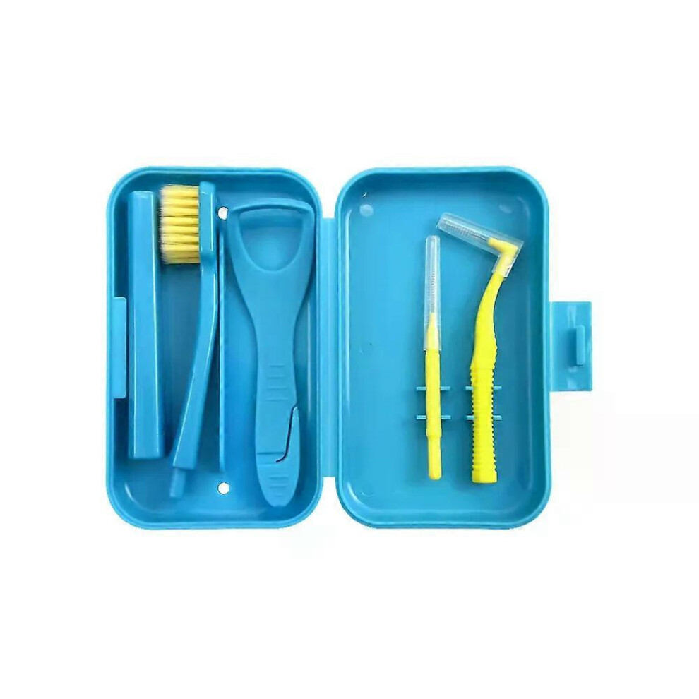 Kikidex Orange (, One Size) Portable Toothbrush Box Orthodontic Oral Hygiene Tools Kits Interdental Brush Tongue Scraper Travel Toothbrush Teeth Whitening