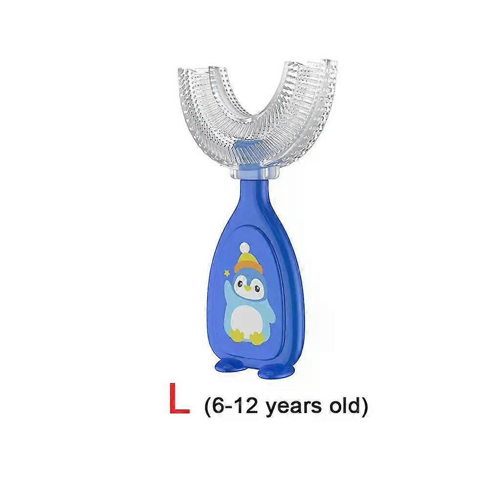 ( L, One Size) Kids Toothbrush U-Shape 360 Degree Infant Teether Baby Toothbrush Children Silicone Brush For Toddlers Oral Tooth Care Cleaning Orange Kikidex