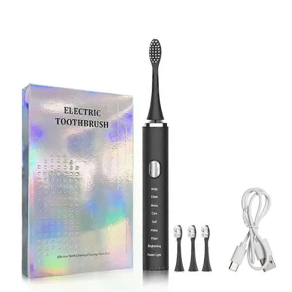 (White, One size) Electric Toothbrush For Teeth Whitening Oral Care Sonic Vibration Tooth Brushes Cleaner USB Rechargeable Toothbrush for Adults-image-OPC-PHJ2XXD-NEW