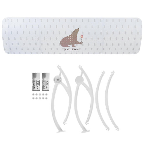 (As show, One size) Household Air Conditioner Cold Wind Shield Cover Deflector Baffle Board Adjustable Angle