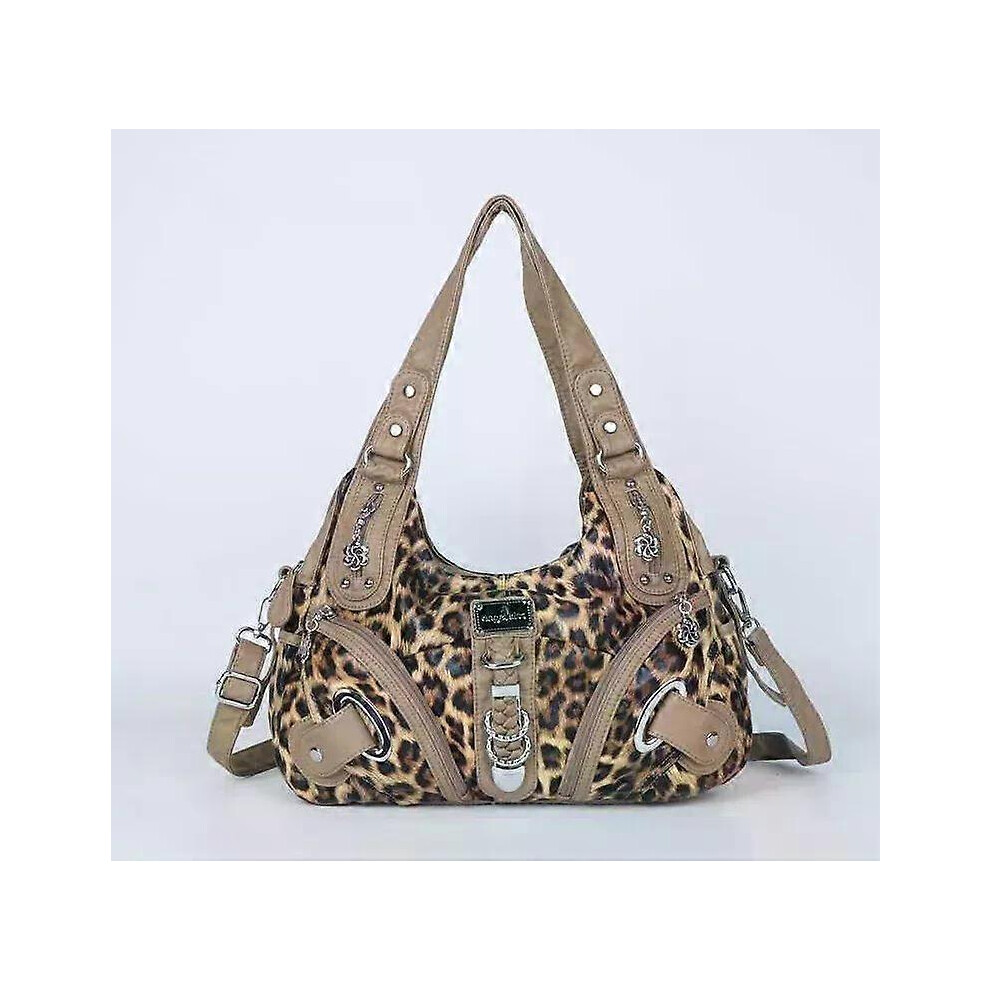 (11282B 7021 37 Brown, One size) Women Handbags Leopard Bag Top-handle Handbag Fashion Satchel Dumpling Pack Shoulder Bag Tote Bag Hobos Large Purse