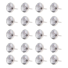 (As show, One size) 100pcs Crystal Head Upholstery Nails Tacks Decorative Sofa Furniture Tacks-M