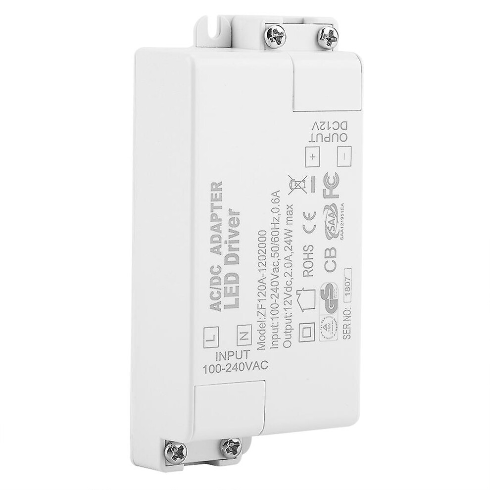 (As Show, One Size) Ac 100-240V To Dc 12V Smd Led Driver Switch Power Transformer For Led Strip (24W) Light 4909775536010