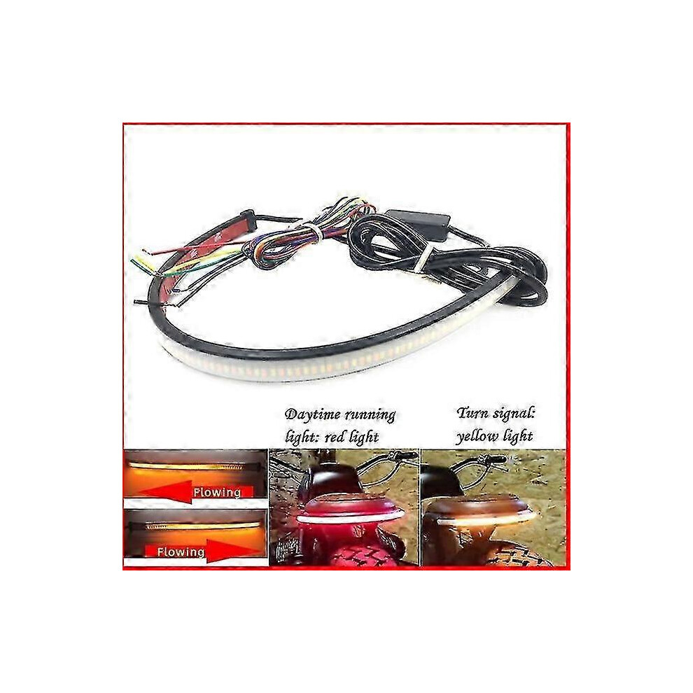 (30Cm -, One Size) 30/45/60Cm Motorcycle Amber Flowing Led Light Strip Bar 12V Tail Brake Turn Signal Strip Lights Parts For Truck Car Mo Red/Yellow 4909775330878