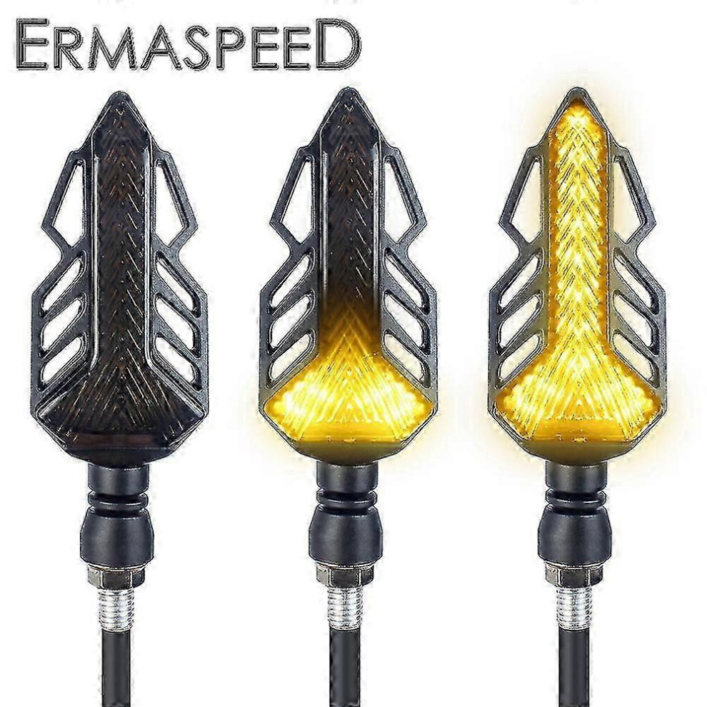 (As Show, One Size) 2Pcs Arrows Led Motorcycle Turn Signals Motorbike Sequential Flowing Flashing Indicators Moto Tail Stop Signal Accessories Light 4909775335323