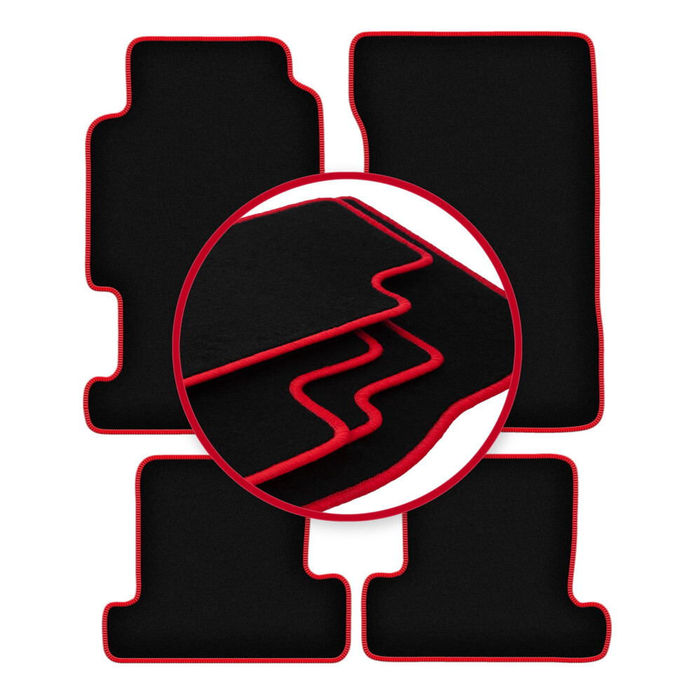 Velours-FußMatten Mit Rotem Rand: Honda Prelude Iv Coupé (1991-1996)-image