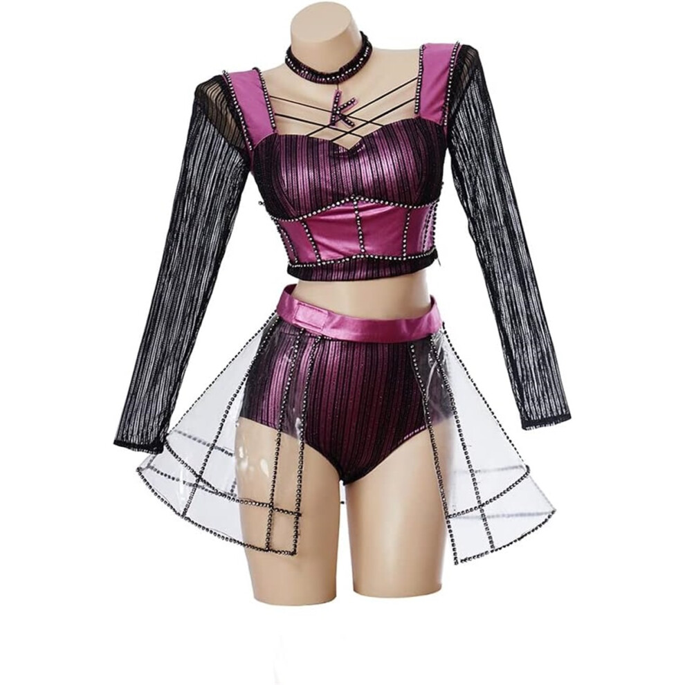 (X-Small, ) Six The Musical Cosplay Katherine Howard Costume Musical Theater Dance Costumes For Women Purple