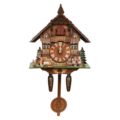 Wall Clock,Wood Cuckoo Clock,Retro Nordic Style,Brown