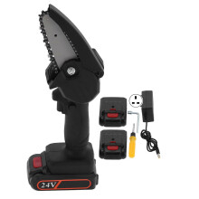 (As show, One size) Mini Electric Chainsaw Charging Mode Woodworking Garden Trimming Tools FYD003 Black AC110240VUK Plug