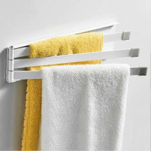 Towel Rack 180 Swivel Kitchen Towel Holder 3-Arm Bathroom Towel Bar Punch-Free Towel Holder for
