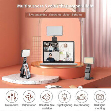 (As show, One size) Bi-Color LED Light Portable Vlog Light with 1/4in Threaded Holes 120pcs Beads CRI95 2500K-9000K Color Temperature Mini Photography Lamp with Light Sta
