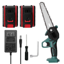 (As show, One size) 21V Two Battery Portable Mini Electric Pruning Saw Rechargeable Small Wood Spliting Chainsaw One-handed Woodworking Tool for Garden Orchard Branch Cli