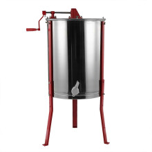 (As show, One size) Stainless Steel Manual 4 Frames Bee Honey Extractor Honey Centrifuge for Beekeeper