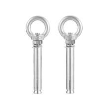 2PCS M8 x 70mm Long Eye Bolt with Ring 304 Stainless Steel,Masonry Concrete Screws,2 Sets with Nut Washer,304 Stainless Steel Marine Grade Shoulder Ri