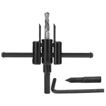 (As show, One size) Adjustable Hole Cutter Saw Kit Alloy Steel DIY Round Cutting for Wood Plastic Board30-120mm