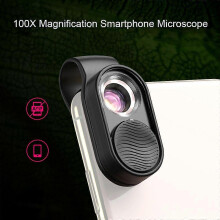 (As show, One size) APEXEL APL-MS001 Mini Portable Smartphone Microscope 100X Magnification Built-in LED Light with Universal Clip for Plant Exploration Textile Jewelry C