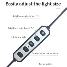 (As show, One size) 37W Desktop LED Video Light Half-moon Shaped Fill Light Bi-color Light 3200K-5600K Dimmable 10 Level Brightness Adjustable with Remote Control C-Clamp