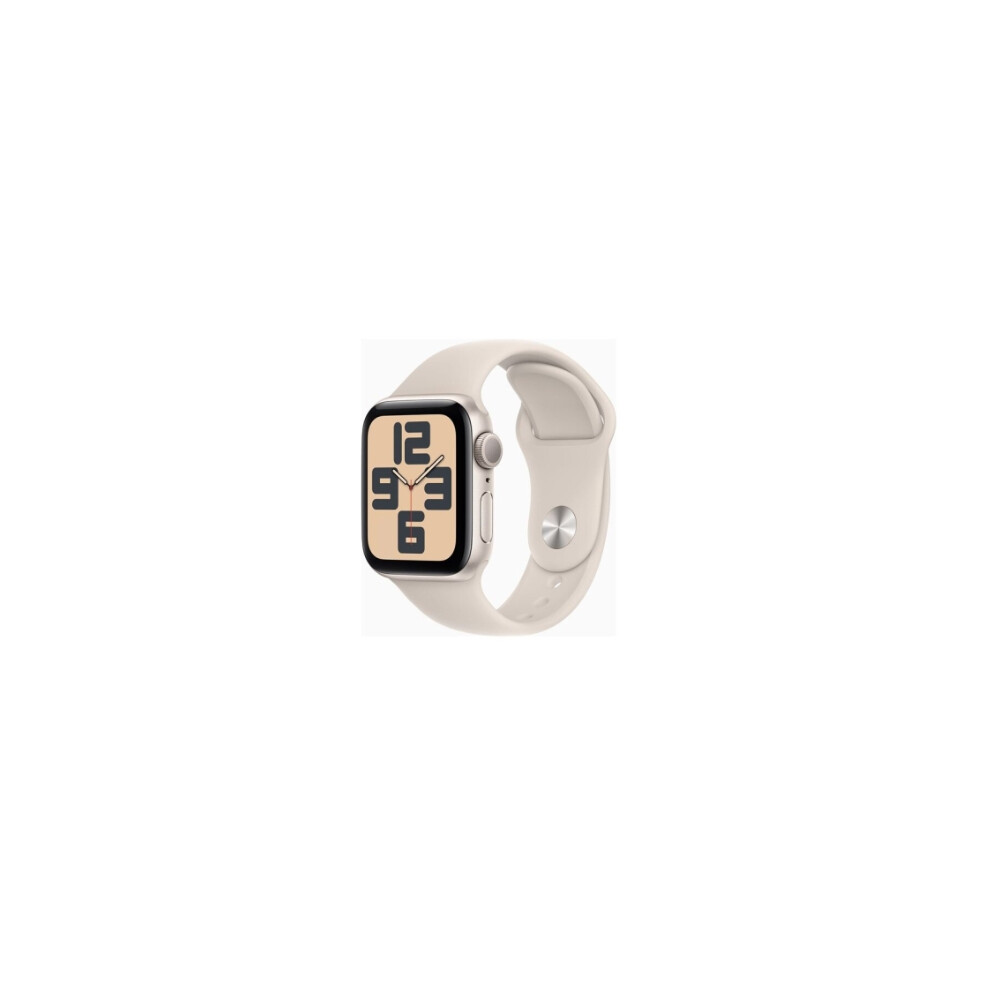 Apple Watch SE (GPS) - 2nd generation - 40 mm - starlight aluminium - smart watch with sport band - fluoroelastomer - st