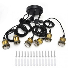 1 to 6 Metal Ceiling Lamp Holder E26/E27 Gold Bronze Light Holder for Home Living Room