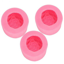 3Pcs Beautiful Flower Shape DIY Round Silicone Mold Chocolate Cake Candle Soap Molds