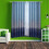 100*250cm Modern Beautiful Pattern Polyester Bedroom Living Room Lightproof Curtain (Blue) 5