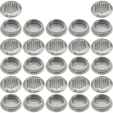 PIAO 27 pieces 35mm Stainless steel ventilation grille Round mesh Breathing | for Kitchen Furniture stainless steel ventilation mouth | for cupboard c