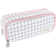 Pencil Case Student Pencils Big Capacity Pencil Case Teen Meacus Zipper Women Make-Up Bag for School & Office Women Girls (Plaid Pink)