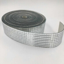 Piao 30Cm Roll Self-Adhesive Real Glass Craft Mini Square & Round Mirrors Mosaic Tiles for Diy Crafts ,Ball ,Home Decoration