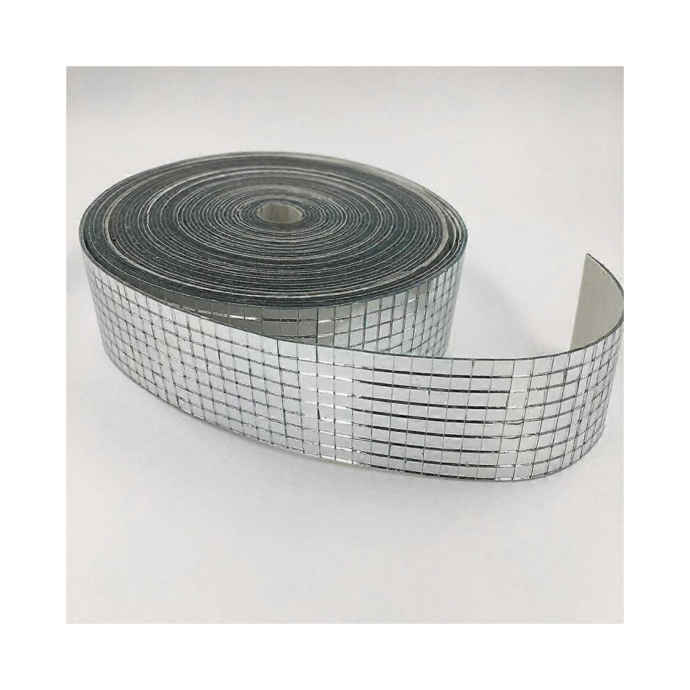 Piao 30Cm Roll Self-Adhesive Real Glass Craft Mini Square & Round Mirrors Mosaic Tiles for Diy Crafts ,Ball ,Home Decoration