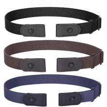 PIAO 3 Pack / 4 Pack No Buckle Invisible Stretch Belt Buckle-Free Elastic Belt for Women and Men