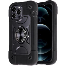 PIAO Compatible for iPhone 13 pro max Case with Stand, Heavy-Duty Military Grade Shockproof Phone Cover with Adjustable Ring Kickstand for iPhone 6.7