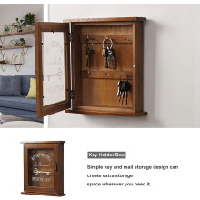 Hetang Yuese Armadietto portachiavi in legno, scatola portachiavi da parete, cassaforte per la casa