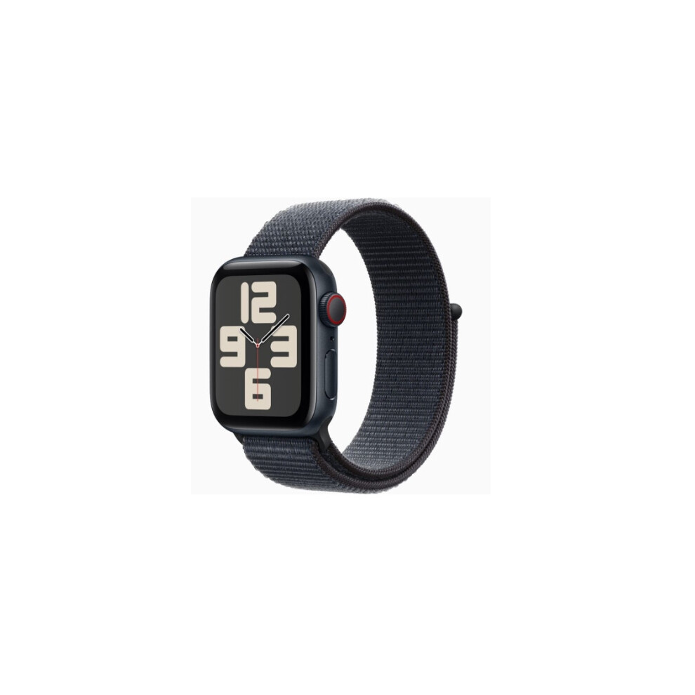 Apple Watch SE (GPS) - 2nd generation - 40 mm - midnight aluminium - smart watch with sport loop - soft double-layer nyl