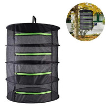 PIAO 4/6 Layer Mesh Plant Drying Net, Hanging Foldable Net, Black Herbal Drying Net with Zipper, Herbal Dryer,Black