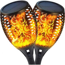 Nestling Solar Street Light, Solar Flame Lights Outdoor Solar Flame Decoration for Garden (2 Pack)