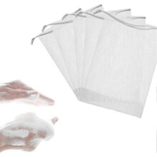50X Soap Net Soap Bag Soap Saver Soap Scrap Bag Soap Sack Bubble Mesh Bags with Cord Cleaning Tools