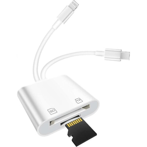 PIAO Certified Sd Card Reader for iPhone iPad Macbook Camera USB C Type C Card Reader Adapter,Lightning Dual Card Slot Micro Memory Card Reader Suppor