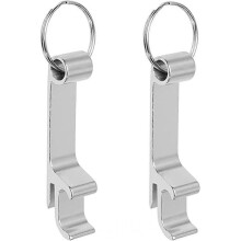 Set of 2 Bottle Opener Keychains, Beer Bottle Opener Claw Bar Small Ring Beverage Key Ring, Mini Shaped Bottle Openers Silver Key Ring, Beer Bottle Op