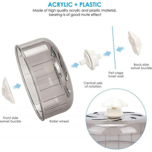 Hamster Running Wheel, 13.2Cm Super Quiet Acrylic Plastic for Small Pets (13Cm) 2