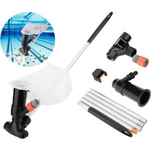 Pool Jet Vacuum Cleaner, Portable Handheld Pool Vacuums, Swimming Pool Cleaning Kit, Swimming Pool Vacuum Cleaner with Brush, Bag and Pole, for Leaves