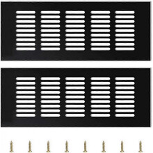 YUE QIN 2 Pieces Outdoor Air Vent Grille, Aluminum Air Vent Grille Outdoor Air Vent Grille Adjustable Air Vent Grille, Black