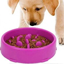 Slow Feeding Bowl for Dogs, Slow Feeding Bowl, Anti Glutton Bowl for Dog Cat, Promotes Healthy Eating and Slow Digestion (Pink)