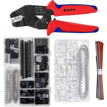 Dupont Crimping Tool AWG26-18 Dupont Ratchet Crimper with 1550PCS Dupont Male/Female Pin Connectors 0.1-1.0mm and 460PCS JST Connector for 2.54mm 3.96