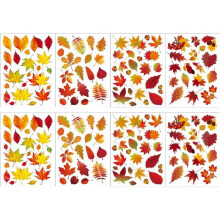 8 Sheets/184pcs Maple Leaf Stickers Thanksgiving Autumn Leaves Window Clings Wall Decals Fall Decor Party Decoration Fall Weddings and Fall Parties